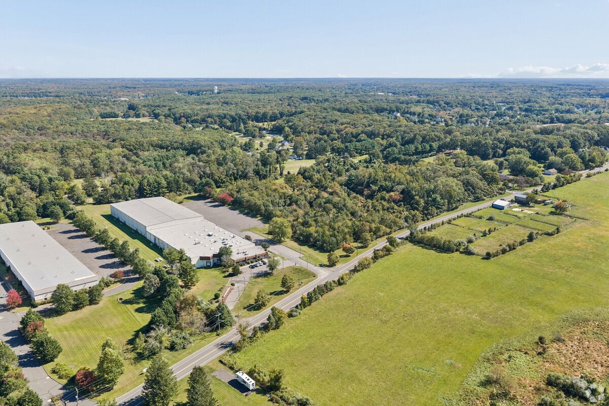 Aerial view of the warehouse along Fairfield Road